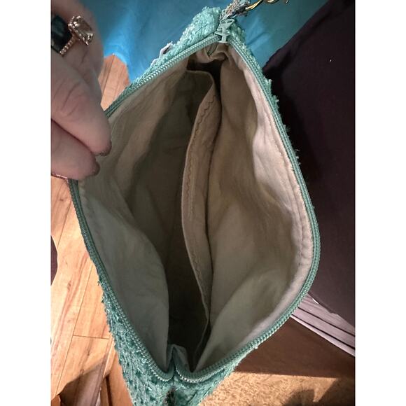 Up-cycled Embroidered Turquoise Purse - Picture 3 of 5
